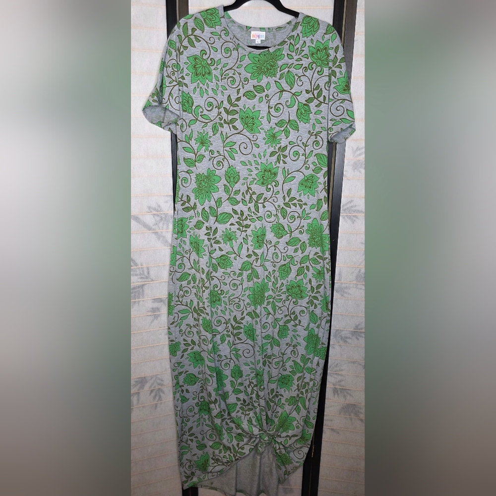 LuLaRoe Green Floral Maxi Dress
